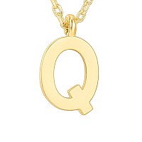 Pavoi 14K Yellow Gold Plated Initial Necklace Letter Necklaces For Women Q Initial