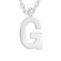 Pavoi 14K White Gold Plated Initial Necklace Letter Necklaces For Women G Initial