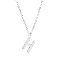 Pavoi 14K White Gold Plated Initial Necklace Letter Necklaces For Women H Initial