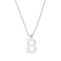 Pavoi 14K White Gold Plated Initial Necklace Letter Necklaces For Women B Initial