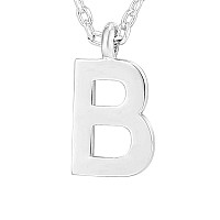 Pavoi 14K White Gold Plated Initial Necklace Letter Necklaces For Women B Initial