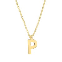 Pavoi 14K Yellow Gold Plated Initial Necklace Letter Necklaces For Women P Initial