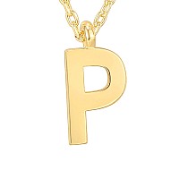 Pavoi 14K Yellow Gold Plated Initial Necklace Letter Necklaces For Women P Initial