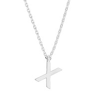 Pavoi 14K White Gold Plated Initial Necklace Letter Necklaces For Women X Initial