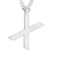 Pavoi 14K White Gold Plated Initial Necklace Letter Necklaces For Women X Initial