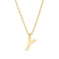 Pavoi 14K Yellow Gold Plated Initial Necklace Letter Necklaces For Women Y Initial