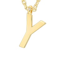 Pavoi 14K Yellow Gold Plated Initial Necklace Letter Necklaces For Women Y Initial