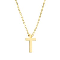 Pavoi 14K Yellow Gold Plated Initial Necklace Letter Necklaces For Women T Initial