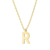 Pavoi 14K Yellow Gold Plated Initial Necklace Letter Necklaces For Women R Initial