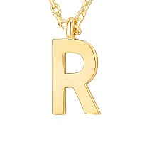 Pavoi 14K Yellow Gold Plated Initial Necklace Letter Necklaces For Women R Initial