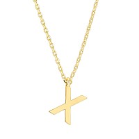 Pavoi 14K Yellow Gold Plated Initial Necklace Letter Necklaces For Women X Initial