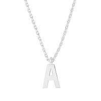 Pavoi 14K White Gold Plated Initial Necklace Letter Necklaces For Women A Initial