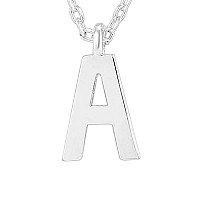 Pavoi 14K White Gold Plated Initial Necklace Letter Necklaces For Women A Initial