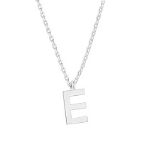 Pavoi 14K White Gold Plated Initial Necklace Letter Necklaces For Women E Initial