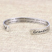 Joycuff In Memory Of Gifts For Loss Of Grandmother Grandma Memorial Jewelry Sympathy Bracelet Secret Message Engraved Grief Bere