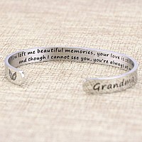 Joycuff In Memory Of Gifts For Loss Of Grandmother Grandma Memorial Jewelry Sympathy Bracelet Secret Message Engraved Grief Bere