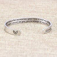 Joycuff In Memory Of Gifts For Loss Of Grandmother Grandma Memorial Jewelry Sympathy Bracelet Secret Message Engraved Grief Bere