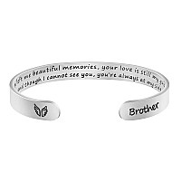 Joycuff In Memory Of Gifts For Loss Of Brother Memorial Jewelry Sympathy Bracelet Secret Message Engraved Grief Bereavement Gift