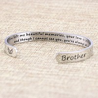 Joycuff In Memory Of Gifts For Loss Of Brother Memorial Jewelry Sympathy Bracelet Secret Message Engraved Grief Bereavement Gift