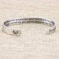 Joycuff In Memory Of Gifts For Loss Of Brother Memorial Jewelry Sympathy Bracelet Secret Message Engraved Grief Bereavement Gift