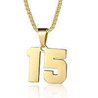 Number Necklaces Personalized Necklaces 18K Gold Plated Initial Number Pendant Stainless Steel Chain Movement Necklaces For Men