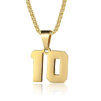 Number Necklaces Personalized Necklaces 18K Gold Plated Initial Number Pendant Stainless Steel Chain Movement Necklaces For Men