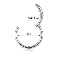 Gagabody 316L Surgical Steel Septum Jewelry Segment Ring 16G Conch Jewelry Purple Opal Septum Ring 10Mm Clicker Hoop 16G Rook Ea