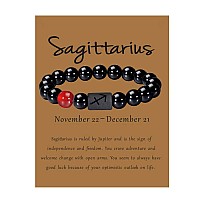 Vlinras Zodiac Sagittarius Bracelet For Men Women Sagittarius Gifts Natural Black Onyx Stone Zodiac Charm Bracelet Constellation