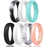 Egnaro Inner Arc Ergonomic Breathable Design Silicone Rings For Women With Half Sizes Womens Silicone Wedding Band5Mm Wide2