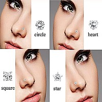 Nose Rings Hoops Surgical Steel 20G Nose Rings For Women Rainbow L