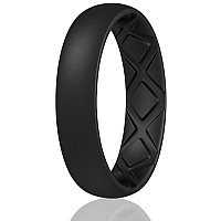 Egnaro Inner Arc Ergonomic Breathable Design Silicone Rings For Women With Half Sizes Womens Silicone Wedding Band5Mm Wide2