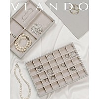 Vlando Miller Jewelry Trays Stackable Showcase Display Drawer Organizer Storage Toughened Glass Lid Multipurpose Multiple Combi