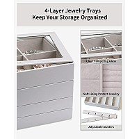 Vlando Miller Jewelry Trays Stackable Showcase Display Drawer Organizer Storage Toughened Glass Lid Multipurpose Multiple Combi