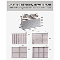 Vlando Miller Jewelry Trays Stackable Showcase Display Drawer Organizer Storage Toughened Glass Lid Multipurpose Multiple Combi