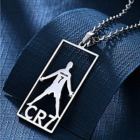 Comtrude Cr7 Pendant Football Star No7 Necklace Pendant Silver Premium Stainless Steel Football Necklace With Ochain