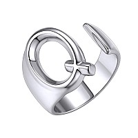 Keystyle Womens Initial Q Statement Rings 26 Az English Initial Ring Silver Open Rings English Letter Women Rings Fashion Jewe