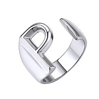 Keystyle Inital Letter P Statement Ring For Womens Monogram Initial Rings In Platinum Plated Adjustable Ring For Women