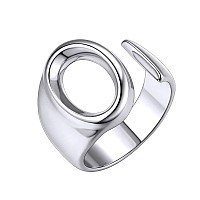 Keystyle Silver Initial O Ring Silver For Women Lady Silver Bold Letter Alphabet Adjustable Open Rings