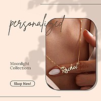 Moonlight Collections Name Necklace Personalized Sterling Silver Custom Nameplate Necklace