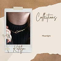 Moonlight Collections Name Necklace Personalized Sterling Silver Custom Nameplate Necklace