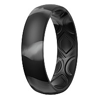 Thunderfit Silicone Wedding Bands Promise Rings For Women Breathable Air Grooves 55Mm Width 15Mm Thick Marble Size 657