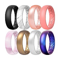 Thunderfit Silicone Wedding Bands Promise Rings For Women Breathable Air Grooves 55Mm Width 15Mm Thick Women Bronze Rose