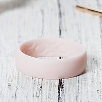 Thunderfit Silicone Wedding Bands Promise Rings For Women Breathable Air Grooves 55Mm Width 15Mm Thick Light Pink Size 1