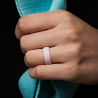 Thunderfit Silicone Rings For Men Bevelled 6Mm Wide Black Grey Camo Light Pink Mix Rose Gold Size 758 182Mm