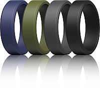 Thunderfit Silicone Rings For Men Bevelled 75Mm Wide Black Dark Grey Dark Blue Dark Green Size 657 173Mm