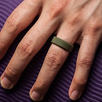 Thunderfit Silicone Rings For Men Bevelled 75Mm Wide Black Dark Grey Dark Blue Dark Green Size 657 173Mm