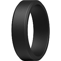 Thunderfit Silicone Rings For Men Bevelled 75Mm Wide Black Size 758 182Mm