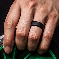 Thunderfit Silicone Rings For Men Bevelled 75Mm Wide Black Size 758 182Mm