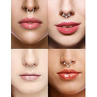 Scerring 16G Septum Jewelry Stainless Steel Hinged Seamless Nose Hoop Ring Cartilage Daith Tragus Clicker Rings Retainer Body Pi