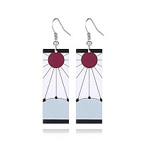 Tanjiro Earrings Hanafuda Tanjiro Cosplay Earrings Anime Jewelry Halloween Accessories